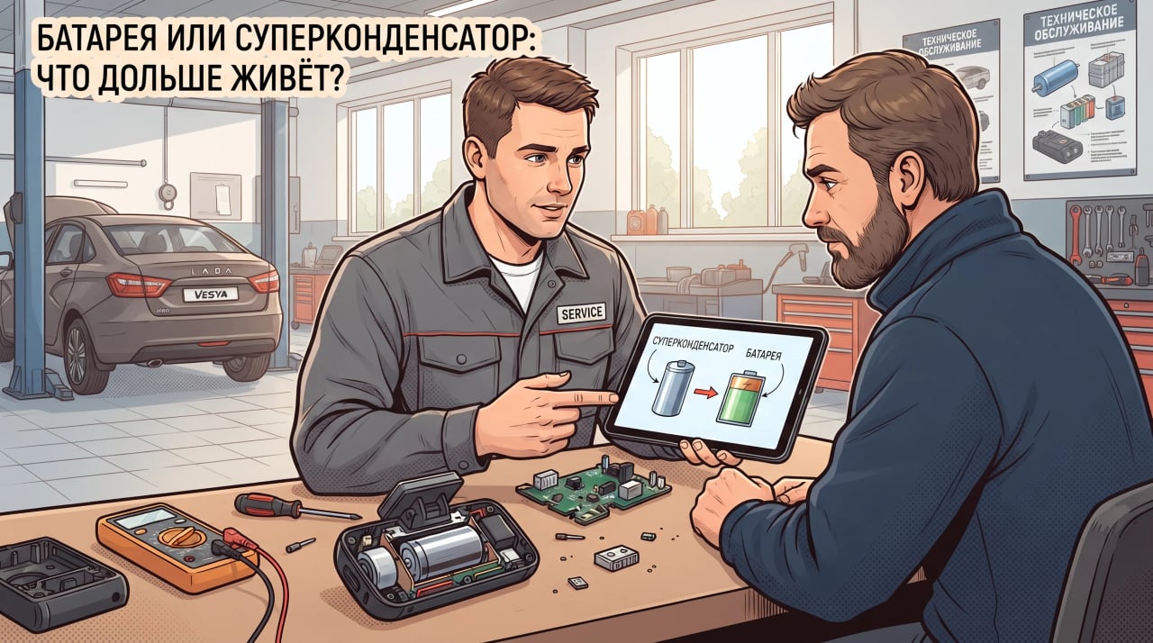 Суперконденсатор в регистраторе - что это вообще такое и чем отличается от батареи